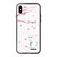 Evetane Coque en verre trempé iPhone Xs Max Chat et Fleurs Coque en verre trempé iPhone Xs Max Chat et Fleurs Ecriture Tendance et Design