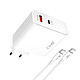 LinQ Chargeur Secteur 2 Ports USB + USB-C Puissance 65W avec Câble USB-C  blanc Ce chargeur secteur USB-C + USB de LinQ, combinant praticité et performance