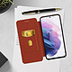 Acheter Avizar Housse Samsung Galaxy S21 Plus Clapet Porte-carte Dragonne Effet Carbone marron