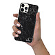 Evetane Coque iPhone 12/12 Pro silicone transparente Motif Marbre noir ultra resistant pas cher