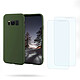 Acheter Evetane Coque Samsung Galaxy S8 Vert Foret Silicone liquide + 2 Vitres en Verre trempé Protection écran Antichocs