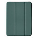 Avizar Housse pour iPad Pro 13 2024 Support Vidéo / Clavier Mise en Veille Vert Foncé - Revêtu d'un clapet en simili cuir, d'un contour en silicone gel et d'un dos transparent en acrylique