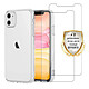 Evetane Coque iPhone 11 Silicone + 2 Vitres en verre trempé Protection écran et antichocs Coque iPhone 11 Silicone + 2 Vitres en verre trempé Protection écran et antichocs