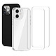 Acheter Evetane Lot de 2 Coques iPhone 12/12 Pro transparente Motif et Noire Antichoc Silicone + 2 Vitres en verre trempé Protection écran