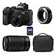 NIKON Z50 + Z 16-50 + Z 50-250 + Sac + Carte SD 8 Go + Adaptateur FTZ II PROMO GARANTIE 3 ans. MATERIEL PROVENANCE NIKON FRANCE. Emballage securisé de vos commandes. Livré avec Facture dont TVA.