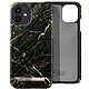 iDeal of Sweden Coque pour iPhone 12 Mini Marbré Luxe Ultra fine Port Laurent Marble Noir / Or Design marbré noir avec des veines dorées élégantes, rehaussé par une plaque dorée "iDeal of Sweden"