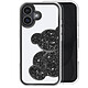 Avizar Coque Paillette pour iPhone 16 Motif Ourson avec Strass Noir Contour strassé brillant enrichissant le design avec un éclat raffiné et créant un look tendance