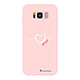 LaCoqueFrançaise Coque Samsung Galaxy S8 Silicone Liquide Douce rose pâle Coeur Blanc Amour Coque Samsung Galaxy S8 Silicone Liquide Douce rose pâle Coeur Blanc Amour