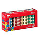 APLI Boîte de 4 rouleaux de gommettes rondes Ø 20 mm couleurs métallisées Pastille ou gommette