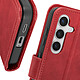 Avizar Housse pour Samsung Galaxy S24 Portefeuille Support Style Vintage Rouge pas cher