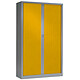 VINCO Armoire Monobloc FUN H198xL120xP43 cm 4 Tablettes Alu Rideaux Jaune Armoire de bureau à rideau