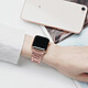 Avizar Bracelet pour Apple Watch 41mm et 40mm et 38 mm Maillons en Acier Inoxydable a Boucle Papillon  Rose pas cher