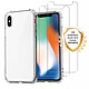 Evetane Coque iPhone X/XS Antichocs Silicone + 2 Vitres en Verre Trempé Protection écran Coque iPhone X/XS Antichocs Silicone + 2 Vitres en Verre Trempé Protection écran