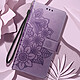 Acheter Avizar Étui Fleurs Mandala pour Samsung Galaxy A35 5G Portefeuille Dragonne Violet