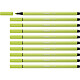 STABILO Stylo feutre Pen 68, citron vert x 10 Crayon feutre