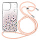 Avizar Coque Paillette iPhone 13 Pro Max Cordon Amovible Coins Antichocs Dégradé Rose - Coque paillettes transparente spécialement conçue pour votre iPhone 13 Pro Max