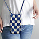 Avizar Sac Bandoulière Bleu 100% Fait Main,  Collection Handmade with Love pas cher