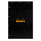 RHODIA Bloc BLACK N°20 21x31,8cm 80F agrafées 80g perf 4 trous Q.5x5 Bloc-note