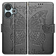 Avizar Étui Papillon Mandala pour Xiaomi Redmi 13 Portefeuille Dragonne Noir - Orné d'un superbe imprimé floral à l'intérieur, tous marqués à chaud pour un effet 3D saisissant