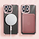 Avizar Coque Diamant pour iPhone 15 Pro Max Protection MagSafe Contour Strass Rose Champagne pas cher