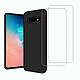 Acheter Evetane Coque Samsung Galaxy S10e Silicone Liquide Noire + 2 Vitres en Verre Trempé Protection écran