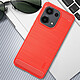 MOFI Coque Silicone pour Xiaomi Redmi Note 13 4G Effet Métal Brossé Carbone Rouge pas cher