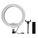 LinQ Ring Light 30 cm / 28W avec Support Téléphone Eclairage 100% Réglable Ring Light LED permettant d'obtenir un éclairage de haute qualité ainsi que le superbe effet halo dans vos yeux.