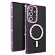 Avizar Coque Diamant pour Samsung Galaxy S22 Ultra MagSafe Contour Strass Violet Coque diamant contour violet strassé, habillant votre Samsung Galaxy S22 Ultra de manière luxueuse et élégante