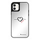 LaCoqueFrançaise Coque iPhone 12 Mini miroir Coeur Noir Amour Design Coque iPhone 12 Mini miroir Coeur Noir Amour Design