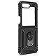 Avizar Coque pour Samsung Galaxy Z Flip 5 Antichoc Hybride Bague Support Magnétique  Noir - Coque bi-matière noir de la série ArmoRing, spécifiquement conçue pour Samsung Galaxy Z Flip 5