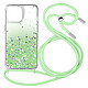 Avizar Coque Paillette iPhone 13 Pro Max Cordon Amovible Coins Antichocs Dégradé Vert - Coque paillettes transparente spécialement conçue pour votre iPhone 13 Pro Max