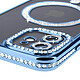 Avis Avizar Coque Diamant pour iPhone 12 Protection MagSafe Contour Strass Bleu Clair