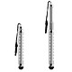 Avizar Stylet Retractable Argent avec Strass pour écran Tactile - Attache Jack 3.5 mm Stylet universel en aluminium à strass pour écran tactile.