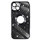 Avizar Coque pour iPhone 14 Paillette Amovible Silicone Gel  Noir Une coque design de la série Protecam Spark, pour iPhone 14