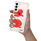 Evetane Coque Samsung Galaxy S22 5G Silicone antichocs Solides coins renforcés  transparente Motif Coquelicot pas cher