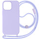 Avizar Coque Cordon pour iPhone 15 Pro Semi-Rigide Lanière Tour du Cou 80cm  Violet Coque violet de la série Corda mêlant la praticité au style, spécialement conçue pour iPhone 15 Pro