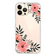 Evetane Coque iPhone 13 Pro silicone transparente Motif Fleurs roses ultra resistant Coque iPhone 13 Pro silicone transparente Fleurs roses ultra resistant Protection housse Motif Ecriture Tendance