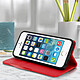 Acheter Avizar Étui iPhone 5 / 5S / SE Housse Clapet Porte-carte Fonction stand - Rouge