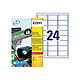 AVERY Etui 480 Etiquettes LASER Polyester Ultra-résistantes 63,5 x 33,9 mm Blanc Etiquettes d'adresse