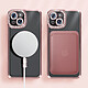 Avizar Coque Diamant pour iPhone 15 Protection MagSafe Contour Strass Rose Champagne pas cher