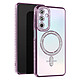 Avizar Coque Diamant pour Samsung Galaxy A15 MagSafe Contour Strass Violet Dos transparent laissant parfaitement visible la couleur d'origine de votre iPhone pour un look unique