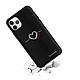 Avis LaCoqueFrançaise Coque iPhone 11 Pro effet cuir grainé noir Coeur Blanc Amour Design