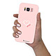 LaCoqueFrançaise Coque Samsung Galaxy S8 Silicone Liquide Douce rose pâle Coeur Blanc Amour pas cher