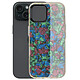 Avizar Coque pour iPhone 15 Antichoc Souple Tutti Frutti Noir Bords surélevés offrant une protection optimale pour l'écran et la caméra