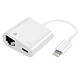 Avizar Adaptateur Lightning vers Ethernet + Lightning Charge et Connexion Internet  Blanc Adaptateur Lightning mâle vers Ethernet pour brancher un câble Ethernet à votre appareil Lightning