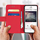 Avis Avizar Étui iPhone 5 / 5S / SE Housse Clapet Porte-carte Fonction stand - Rouge