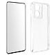 Avizar Coque pour OnePlus Nord 2T Silicone Souple et Film Verre Trempé 9H  transparent contour noir - Pack de protection intégrale 360° spécialement conçu pour OnePlus Nord 2T