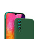 Evetane Coque Samsung Galaxy A50 Silicone liquide Vert Foret + 2 Vitres en Verre trempe Protection ecran Antichocs pas cher