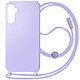 Avizar Coque Cordon Semi-Rigide pour Samsung Galaxy A15 Violet Clair - Intègre une lanière en nylon tressé pour transporter facilement votre smartphone