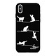 Evetane Coque iPhone X/ Xs Silicone Liquide Douce noir Chat Lignes Coque iPhone X/ Xs Silicone Liquide Douce noir Chat Lignes Ecriture Tendance et Design